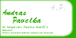 andras pavelka business card